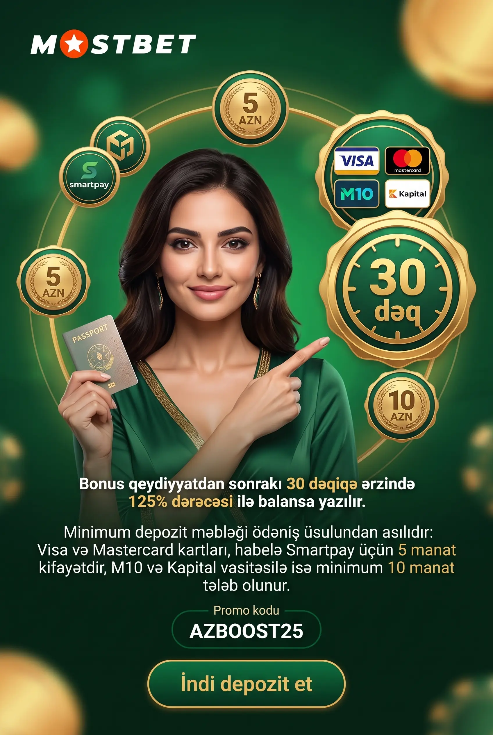 İlk depozit üzrə 125% artım