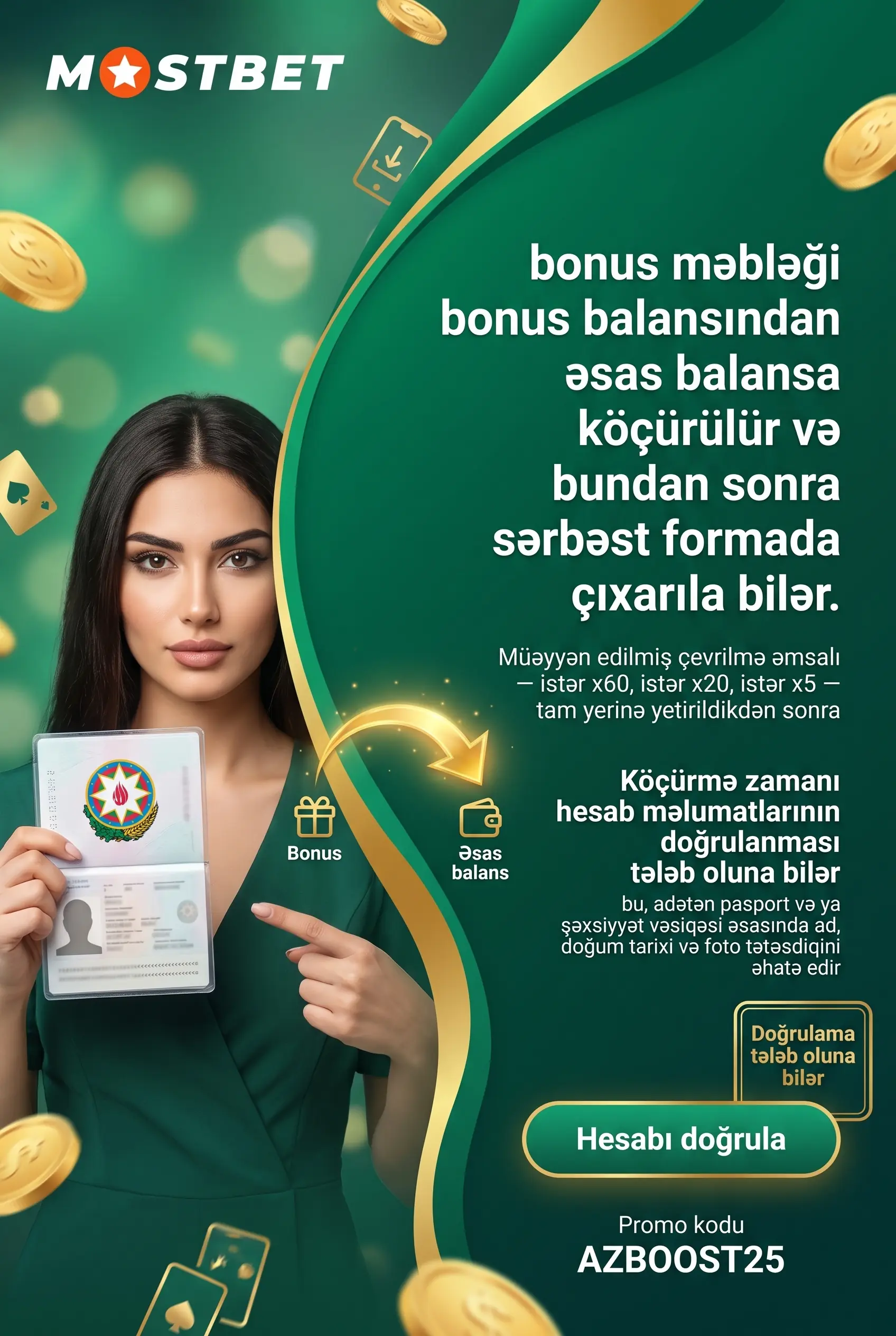 Bonus vəsaitinin əsas balansa köçürülməsi