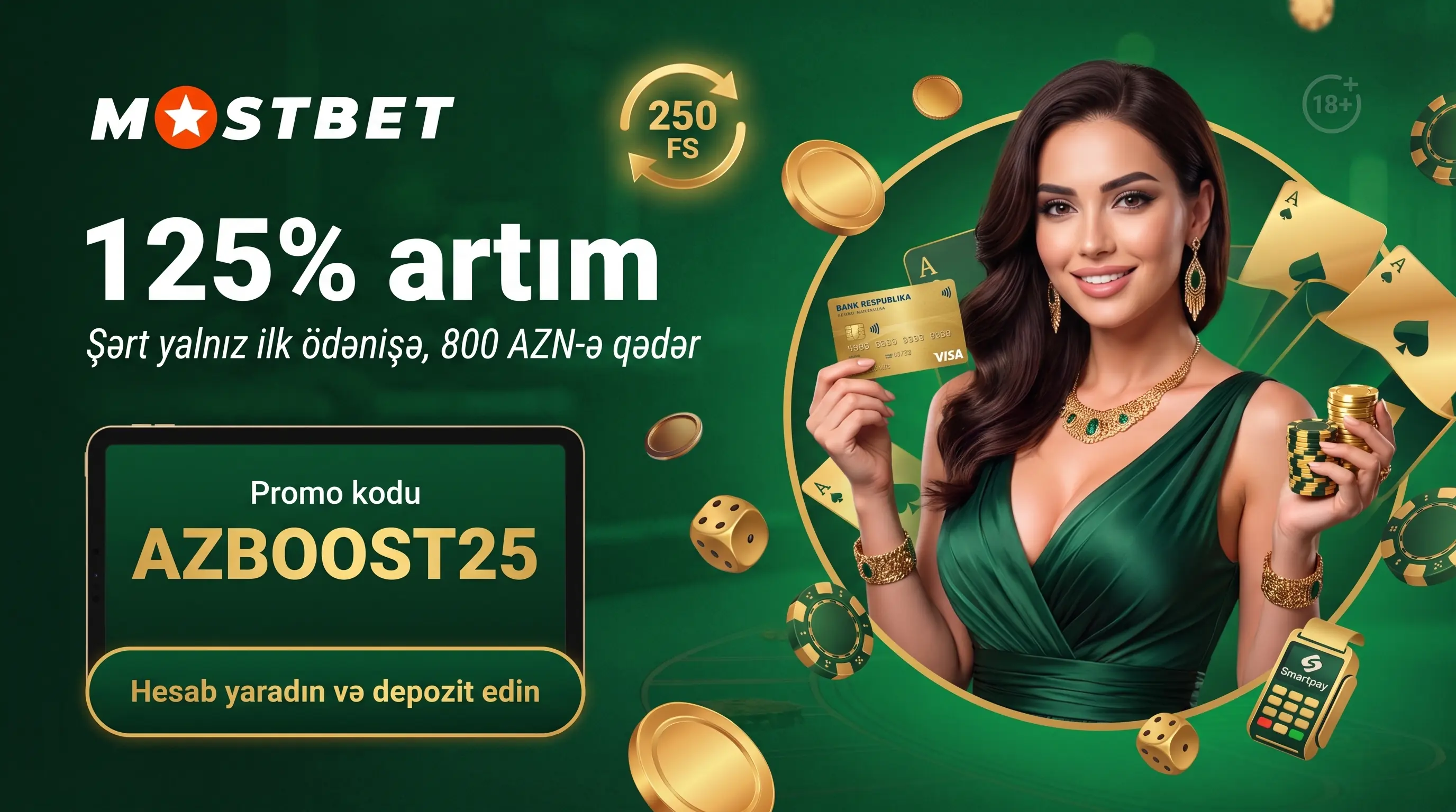 AZBOOST25 promo kodu ilə Mostbet hesabı açılışı